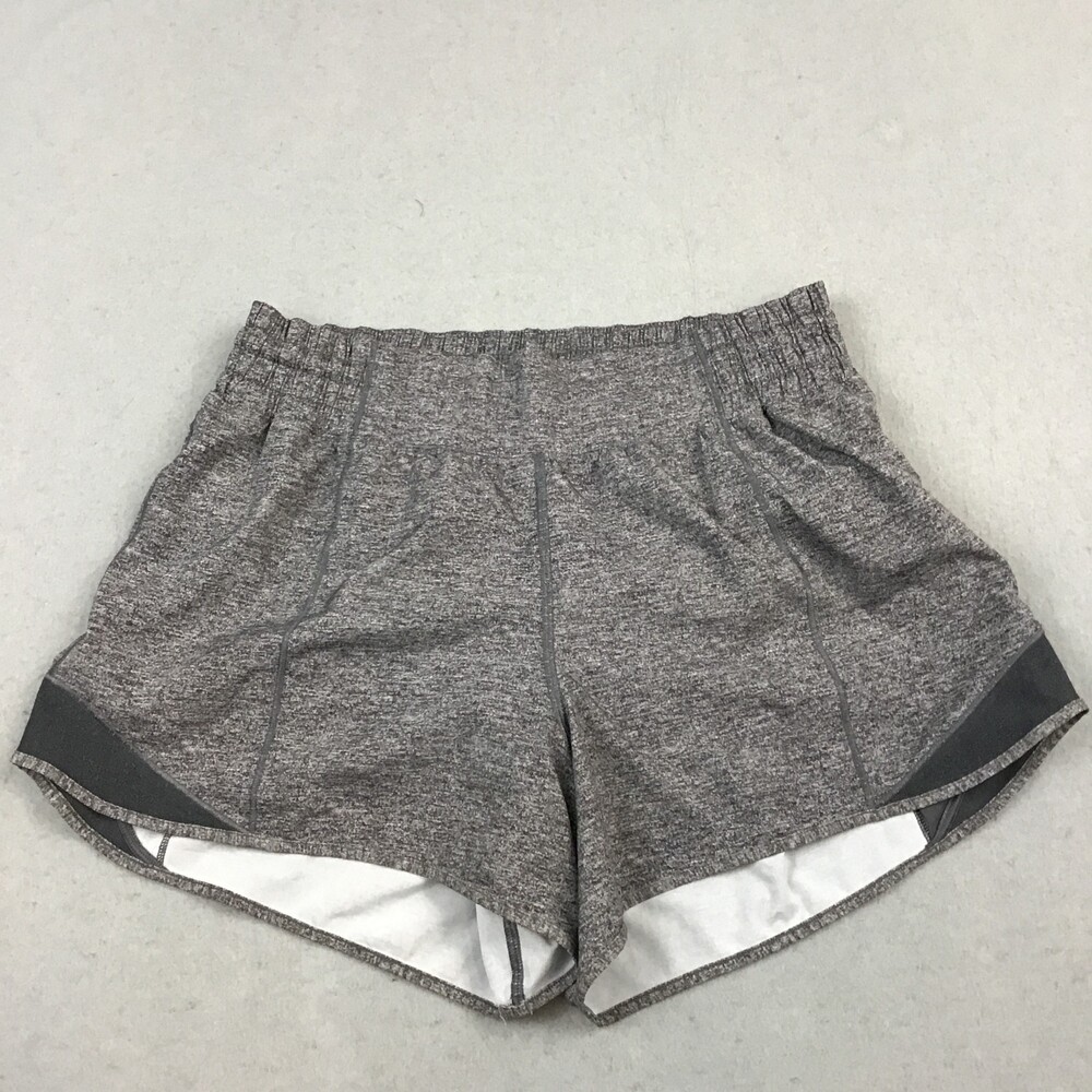 Lululemon Shorts Women 8 Gray Heather Lux Hotty Hot II Long Drawstring Running